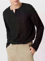 INCERUN Heren effen kleur lange mouw top