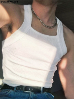 INCERUN Heren Effengekleurd Casual Tanktop