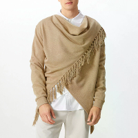 INCERUN Heren Gebreide Franje Coltrui Langsleeve Cardigan Effen Kleur Mode Tops voor Man S 5XL