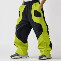 INCERUN Heren Kleurblok Gesplitste Ontwerp Broek Fashion Elastische Taille Losse Pasvorm Broeken