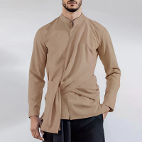 INCERUN Heren Mode Ontwerp Lange Mouw Shirt Knop Up Comfortabele Casual Shirt voor Mannen Plus Size,Lente Herfst