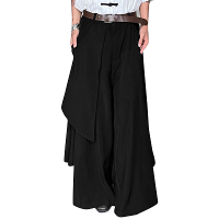 INCERUN Heren Pant Irreguliere Splicing Effen Kleur Heren Pant Rok Mode Effen Kleur Streetwear Mannelijke Broeken