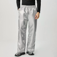 INCERUN Heren Sparkle Effen Kleur Lange Broek Mode Elastische Taillebroeken voor Mannen
