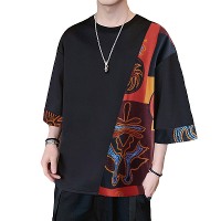 INCERUN Heren T shirts Losse Pasvorm Casual T shirts voor Mannen Print Patchwork Mode Mannen T shirt Boven Zomer Korte M