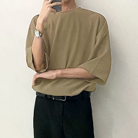 INCERUN Heren T shirts Mannen Losse Comfortabele Blouse Streetwear Casual Effen Kleur T Shirts Vrijetijdskleding Halve M