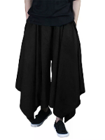 INCERUN Heren Zwart Broek Mode Casual Losse Pasvorm Onregelmatige Broekrok Lente Zomer Heren Elastische Zwarte Streetwea