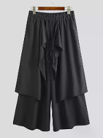 INCERUN Herenbroek Elastisch Zwart Onregelmatig Ontwerp Rokbroek Losse Pasvorm Mode Heren Streetwear Broeken S 5XL