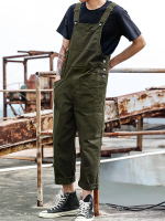 INCERUN Mannen Bib Broeken Effen Kleur Overall Meerdere Zakken Casual Bretels Cargo Overalls Mode Heren Overall S 5XL