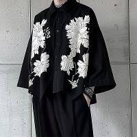 INCERUN Mannen Bloemenprint Losse Pasvorm Lange Mouw Overhemden Casual Dagelijks Grote Maat Kraag Tops voor Mannen S 5XL
