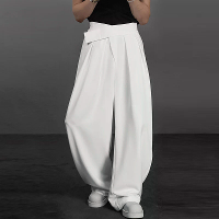 INCERUN Mannen Effen Kleur Rechte Pantalon Losse Pasvorm Casual Haak Lussen Rits Lange Broek Grote Maat voor Grote Manne