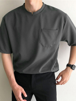 INCERUN Mannen effen kleur T shirt met korte mouwen Ronde hals Losse pasvorm Heren Tee Zomerse dagelijkse heren top