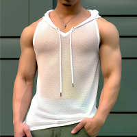 NCERUN Heren Mesh Hooded Tanks