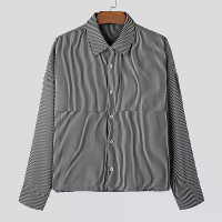 INCERUN Plus Size Heren Klassieke Gestreepte Hemden Lange Mouwen Kent Kraag Casual Shirt voor Heren Dagelijks Vakantie S