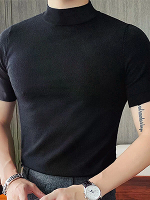 Solide Half Kraag T Shirt
