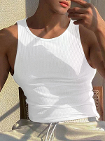 Solide Ribgebreide Tanktop