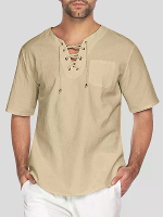 Stevig Trekkoord V Hals T Shirt