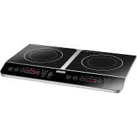 Unold Doppel Elegance 58175 Dubbele inductieplaat Met panherkenning, 2 gescheriden temperatuurregelaars, Timerfunctie