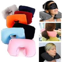 Inflatable Travel Camping U Shape Pillow Comfortable Protect Neck Air Cushion