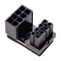InLine Stroom Adapter [1x ATX stekker 8 polig (4+4)   1x ATX bus 8 polig (4+4)] Zwart