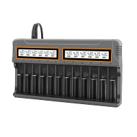 Intelligente Laderadapter 12 Bay Acculader LCD Display Meerdere Slots Ondersteunt 18650/AA/AAA Batterij Overlaadbeveilig
