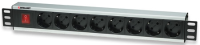 Intellinet 207157 19 inch Patchkast stekkerdoos 1 HE Geaarde contactdoos Zwart