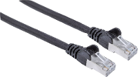 Intellinet 318808 RJ45 Netwerkkabel, patchkabel CAT 6A S/FTP 5.00 M Zwart Folie afscherming, Afscherming gevlochten, Halogeenvrij 1 stuk(s)