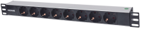 Intellinet 714037 19 inch Patchkast stekkerdoos 1.5 HE Geaarde contactdoos Zwart