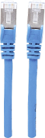 Intellinet 740661 RJ45 Netwerkkabel, patchkabel CAT 6A S/FTP 0.50 M Blauw Folie afscherming, Afscherming gevlochten, Afgeschermd, Halogeenvrij 1 stuk(s)