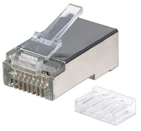Intellinet neu Intellinet verpakking van 90 stuks Cat6 modulaire RJ45 stekkers STP 3 voudige klem voor massieve draad 90 stekkers in pot 790628 Krimpcontact