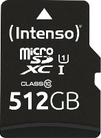 Intenso 512GB microSDXC Performance microSD kaart 512 GB Class 10 UHS I Waterdicht