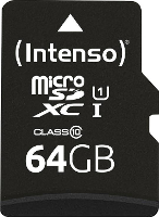 Intenso 64GB microSDXC Performance microSD kaart 64 GB Class 10 UHS I Waterdicht