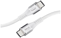 Intenso 7901002 USB kabel USB 2.0 USB C stekker, USB C stekker 1.50 M Wit Stoffen mantel