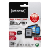 Intenso Premium microSDHC kaart 32 GB Class 10, UHS I Incl. SD adapter