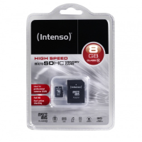Intenso High Performance microSDHC kaart 8 GB Class 10 Incl. SD adapter