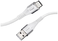 Intenso 7901102 USB kabel USB 2.0 USB A stekker, USB C stekker 1.50 M Wit Stoffen mantel