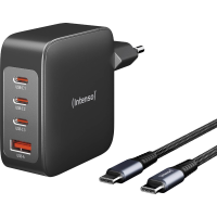 Intenso W140A3C + C520C black USB oplader 140 W 3x USB C, 1x USB A QC 4+, USB PD 3.1, PPS Zwart Binnen GaN, USB Power Delivery (USB PD)