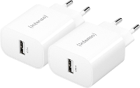 Intenso W5A white double pack USB C adapter 5 W USB A Wit Thuis