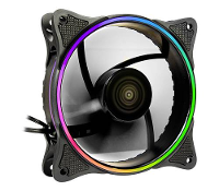 Inter Tech FX 908B RGB PC ventilator Zwart Incl. LED verlichting
