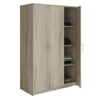 Interiax Kledingkast 'Amelie'   Sonoma Eik   3 Deurs   180x120x54 cm
