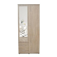 Interiax Kledingkast 'Lena'   Sonoma Eik   2 Deurs   185x80x52cm
