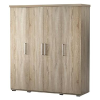 Interiax Kledingkast 'Mila'   Sonoma Eik   4 Deurs   183x160x52cm