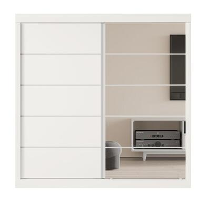 Interiax Kledingkast 'Mila'   Wit   Schuifdeurkast   197x182x52 cm