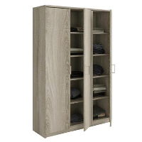 Interiax Opbergkast   Kledingkast 'Amelie'   Sonoma Eik   3 Deurs   180x120x40cm