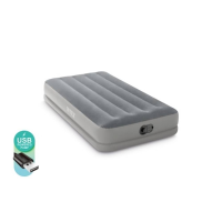 Intex 64112 TWIN DURA BEAM PRESTIGE AIRBED W/FASTFILL USB PUMP Luchtbed (l x b x h) 1910 x 990 x 300 mm Grijs