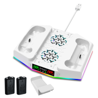 Multi functionele kleurrijke koelbasis XSS handvat Dual charge oortelefoon met haakbatterij voor XboxSeriesS Host