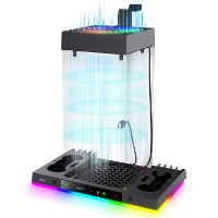 Ipega PG XBX024S Dakkoelfan voor Xbox Series X Host RGB Intelligent Temperatuurregeling Basis + Bovenste Hoofdtelefoonho