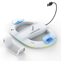 Voor PS5 Slim Verticale Stand met RGB LED verlichting en PS5 Slim Controller Snellader voor Playstation 5 Slim