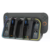 IPLAY HBS 2807 Muurbevestigde Oplaadstandaard voor NS2 Controller Gamepad Oplader RGB Verlichting Gamekaart Opslag Organ