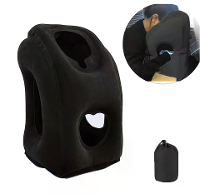 IPRee 1 stuk Inflatable Reis Kussen,Vliegtuig Kussen Met Gepatenteerd Ventielontwerp,Reisaccessoires Met Nek  En Hoofdds