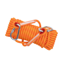 IPRee 10mm/12mm Veiligheid Levensklimrope voor Volwassenen met Dubbele Haak Duurzaam voor Bergklimmen Boomklimmen Gym en